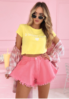 din denim Șorturi Hot Girl Style roz