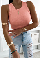 Prążkowany Top  na ramiączkach Callie gri închis