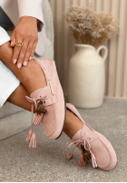 zamszowe mokasyny z frędzlami Otelia ciocolatii