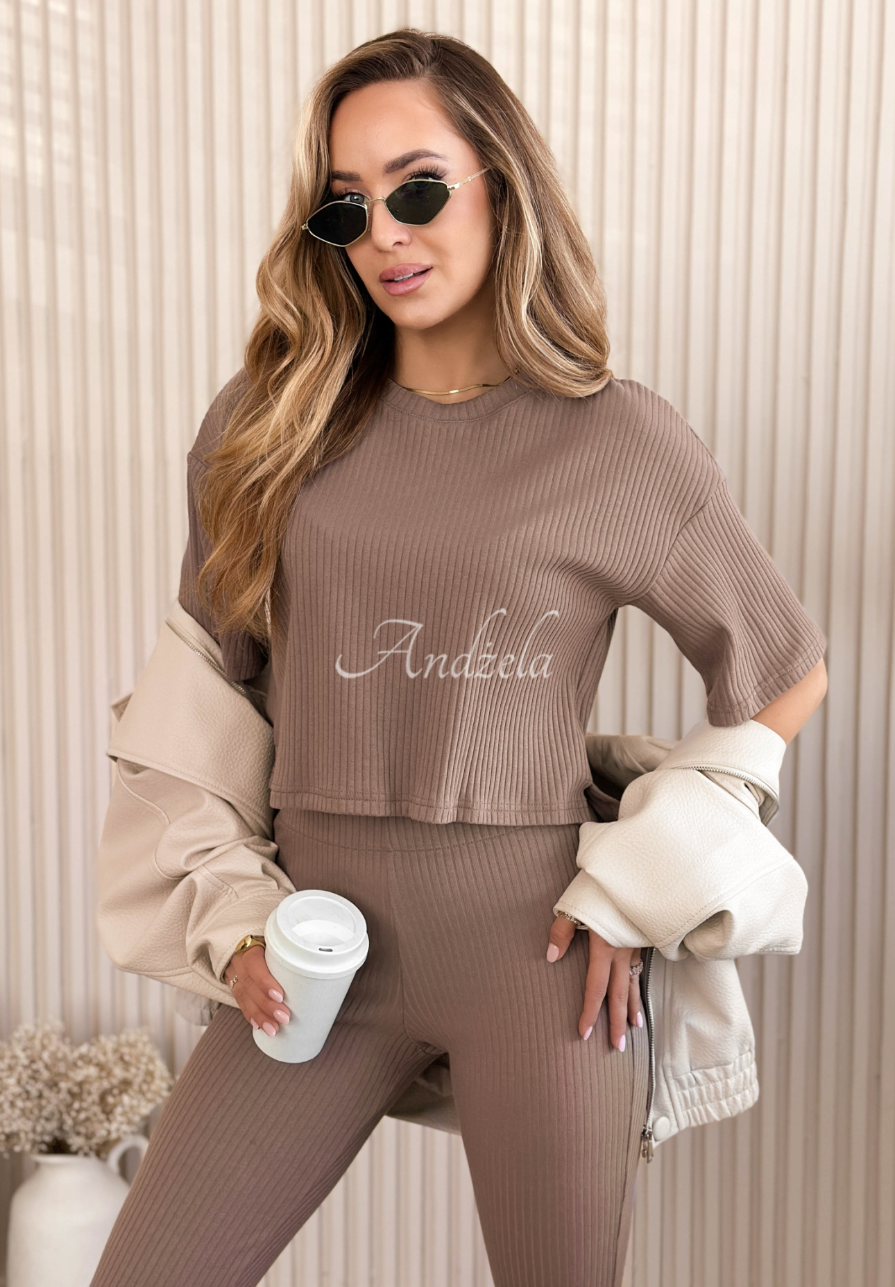 Tricou scurt din bumbac cu striații Marcella