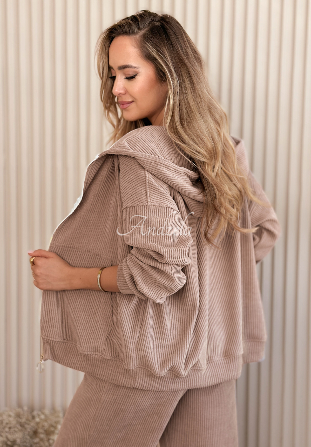 Set cu striații hanorac și pantaloni din bumbac Marcella