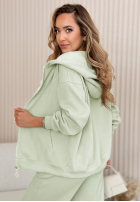 Prążkowana Pantaloni Marcy de culoarea mentei