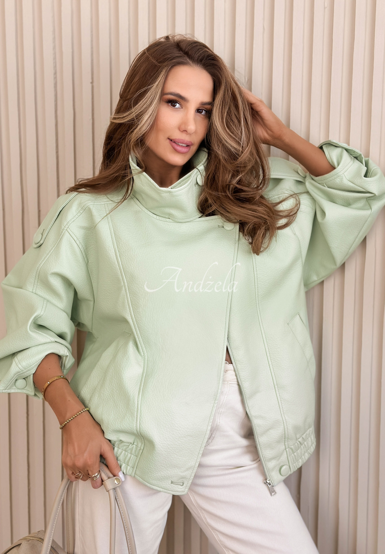 Geacă bomber din piele Messy