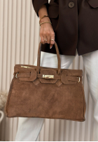 Zamszowa Geantă Katerina ciocolatie