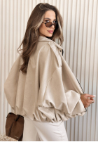 Zamszowa Geacă bomberka oversize Early Season bej