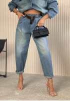 Pantaloni din denim Alessia albastre