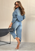 Pantaloni din denim Alessia albastre