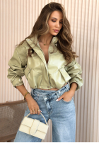 Pantaloni din denim wide leg Mayla albastre