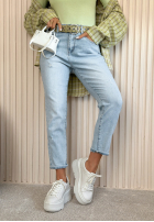 Pantaloni din denim skinny Andrina albastru deschis