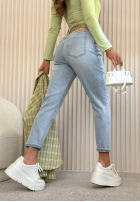 Pantaloni din denim skinny Andrina albastru deschis