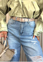 Pantaloni din denim balloon z przetarciami Miller albastre