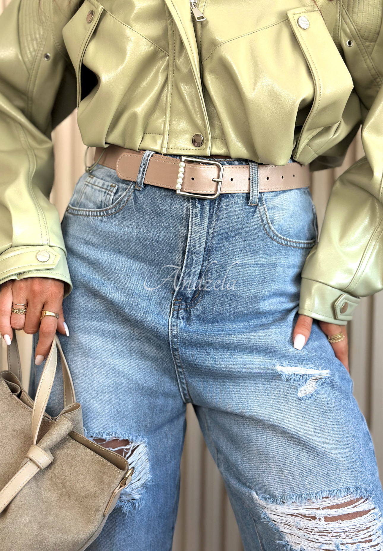 Blugi balloon cu abraziuni Miller