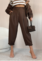 din material textil Pantaloni Maren jasnobeżowe