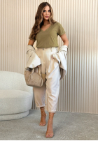 din material textil Pantaloni Maren jasnobeżowe