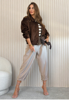 din material textil Pantaloni Maren jasnobeżowe