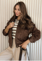 Skórzana Geacă bomberka Just A Mistake ciocolatie