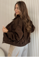 Skórzana Geacă bomberka Just A Mistake ciocolatie