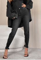 Pantaloni din denim mom fit Boldly Be You gri închis