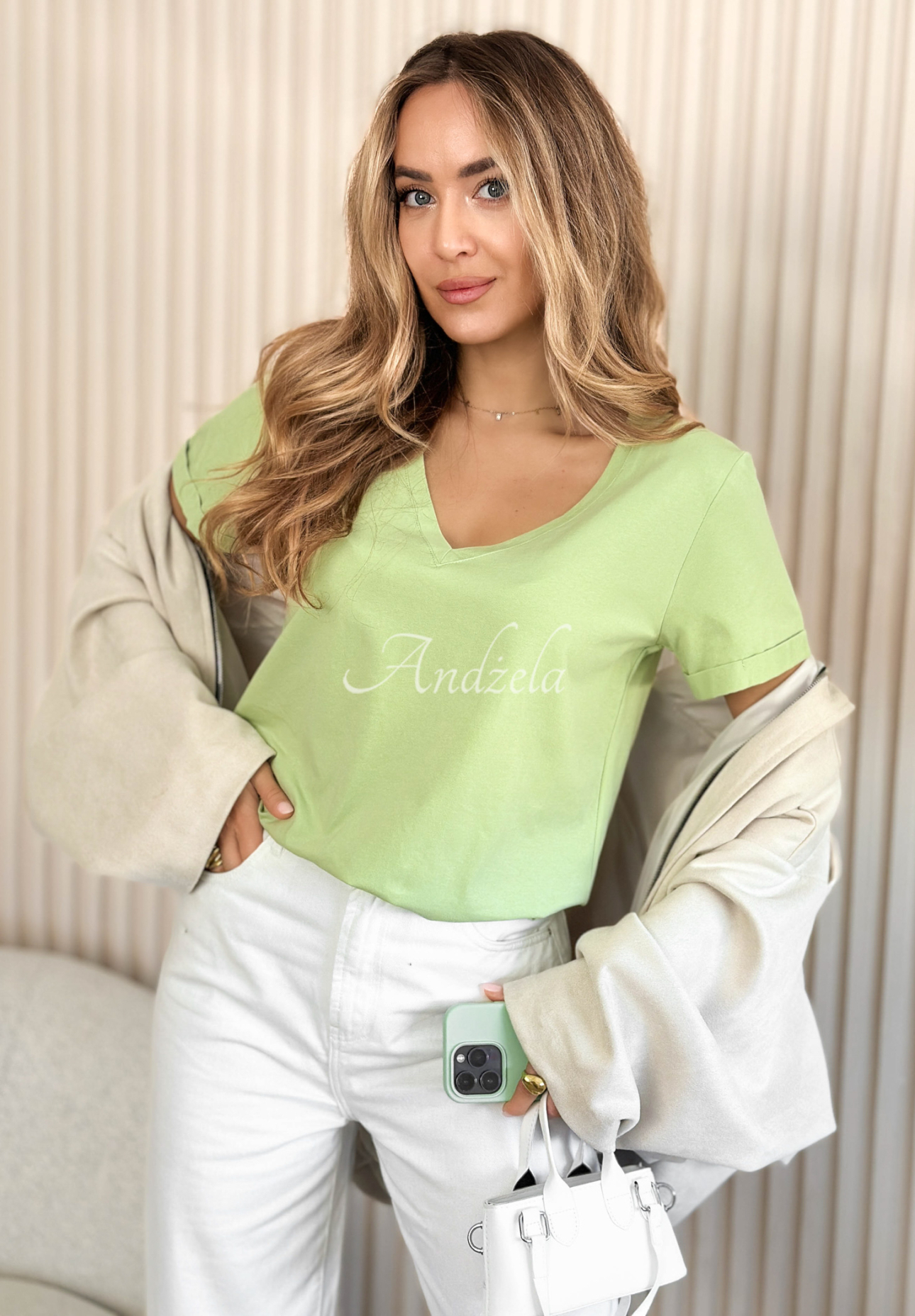 Tricou din bumbac cu decolteu Mariella