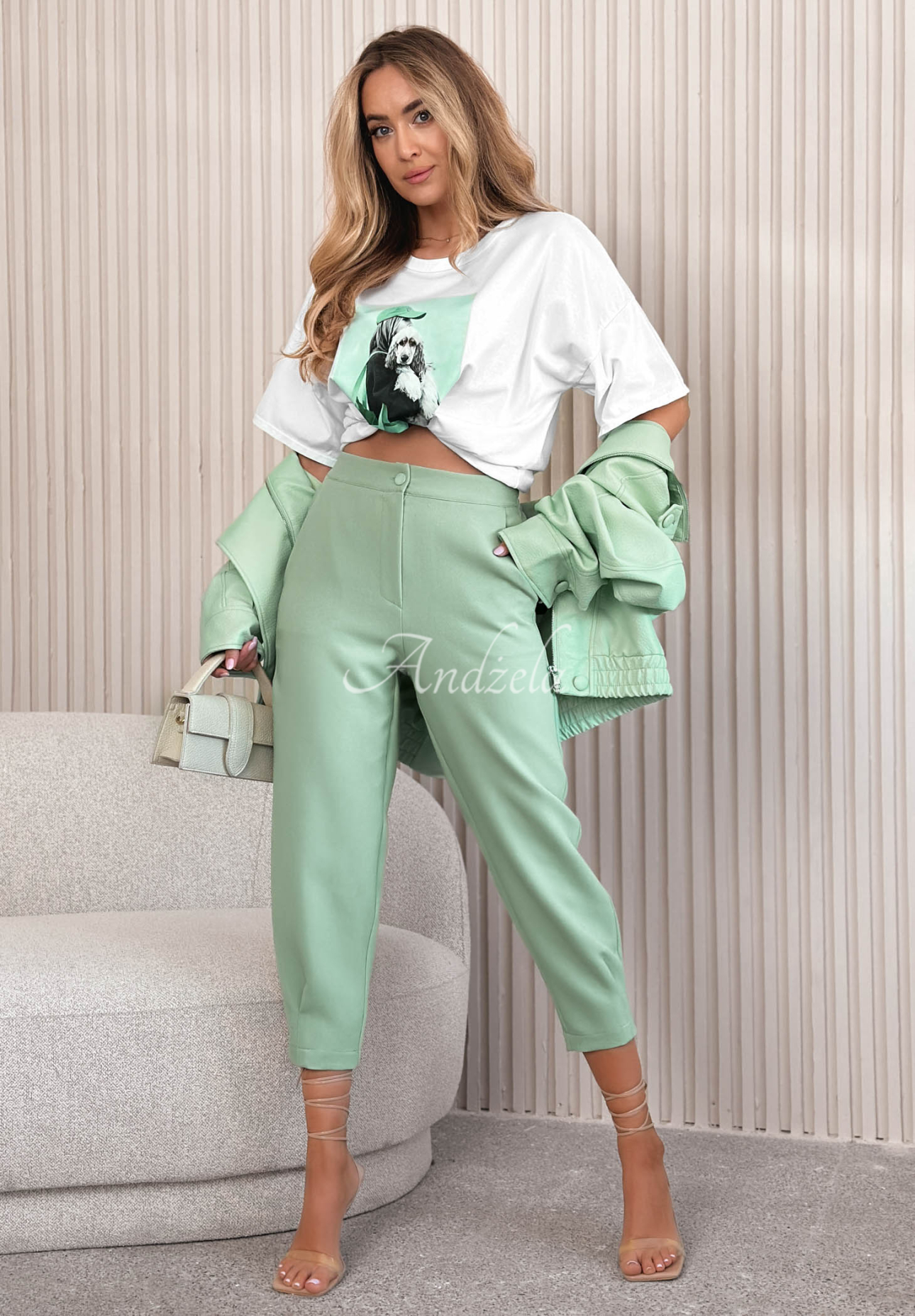 Pantaloni eleganți tip țigaretă din viscoză Laura