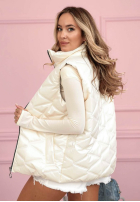 Scurtă pikowana Vestă Spring Cloud ecru