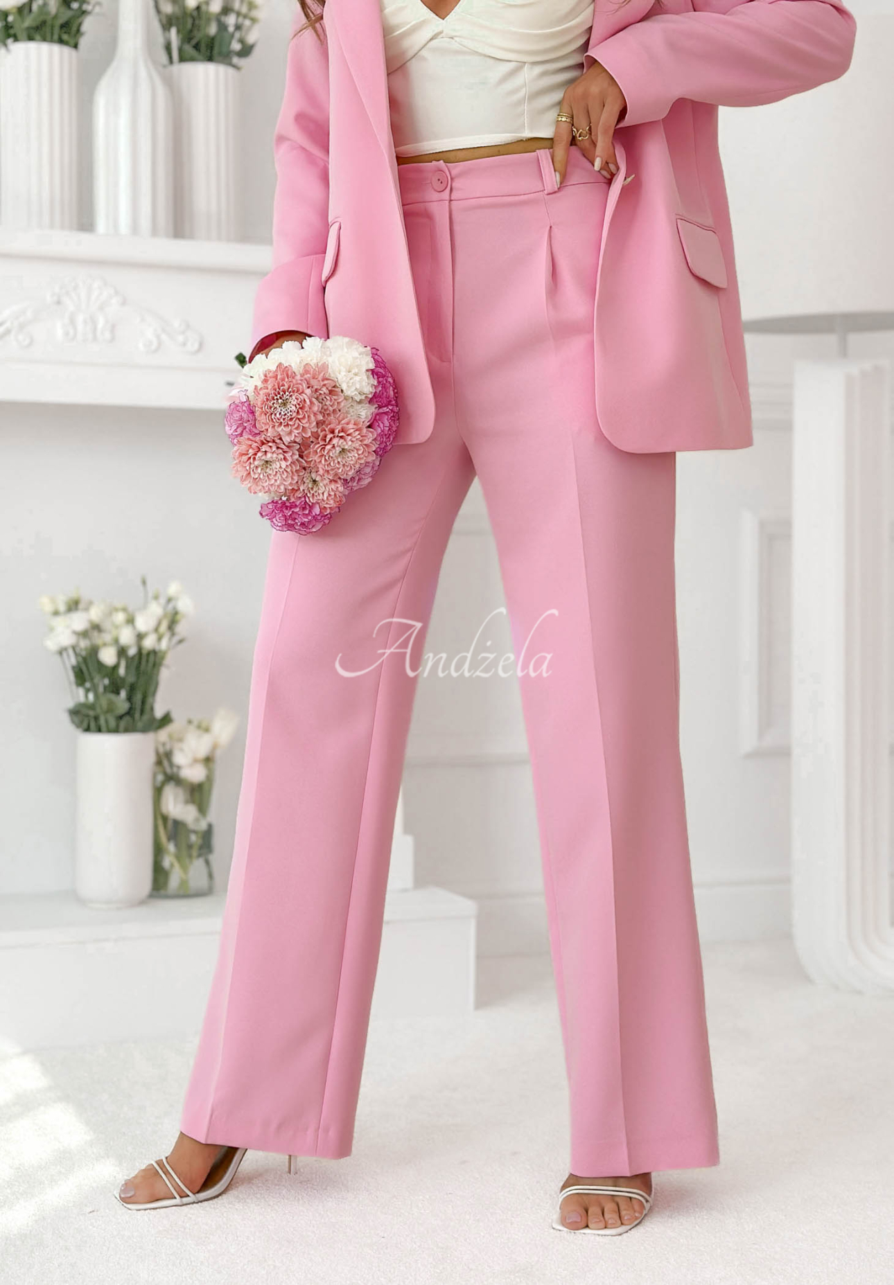 Pantaloni eleganți wide leg din viscoză Perfect Timing