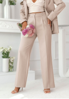 Eleganckie spodnie Pantaloni de tip țigaretă Perfect Timing roz pudră