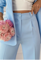 Eleganckie spodnie Pantaloni de tip țigaretă Perfect Timing roz pudră