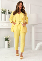 Eleganckie spodnie Pantaloni de tip țigaretă z paskiem Cordelia roz