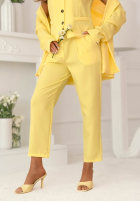 Eleganckie spodnie Pantaloni de tip țigaretă z paskiem Cordelia roz