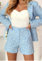 Kreszowany Compleu Sacou i Șorturi Susan albastru azuriu