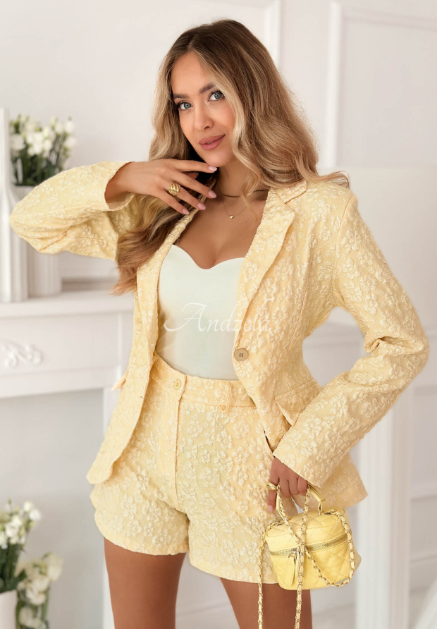 Set din jacard sacou și pantaloni scurți Susan