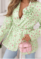 Kwiecista Sacou z paskiem i różą Macarena galben