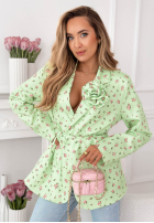 Kwiecista Sacou z paskiem i różą Macarena galben