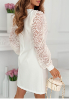 Rochie z koronkowymi rękawami Daniela ecru
