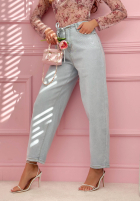 Pantaloni din denim balloon Michelle albastru deschis