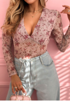 Kwiecista Bluză z siateczki Miravelle roz