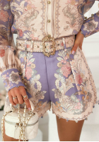 Krótki Salopetă cu modele Miss Delacey beżowo-albastru azuriu