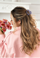 Din velur Clamă de păr klamra do włosów Velvette Heart roz