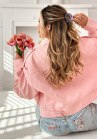 Din velur Clamă de păr klamra do włosów Velvette Heart roz