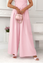 Elegancki Compleu Pantaloni wide leg i kopertowa Vestă Aracelli mokka