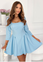 Rozkloszowana Rochie mini z kwadratowym dekoltem Good Luck Baby roz