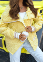 Pikowana Geacă z kołnierzem Where Are We albă