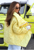 Pikowana Geacă z kołnierzem Where Are We albă