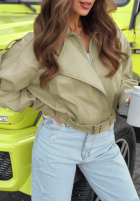 Scurtă skórzana Geacă bomberka Glorianna de culoarea fisticului