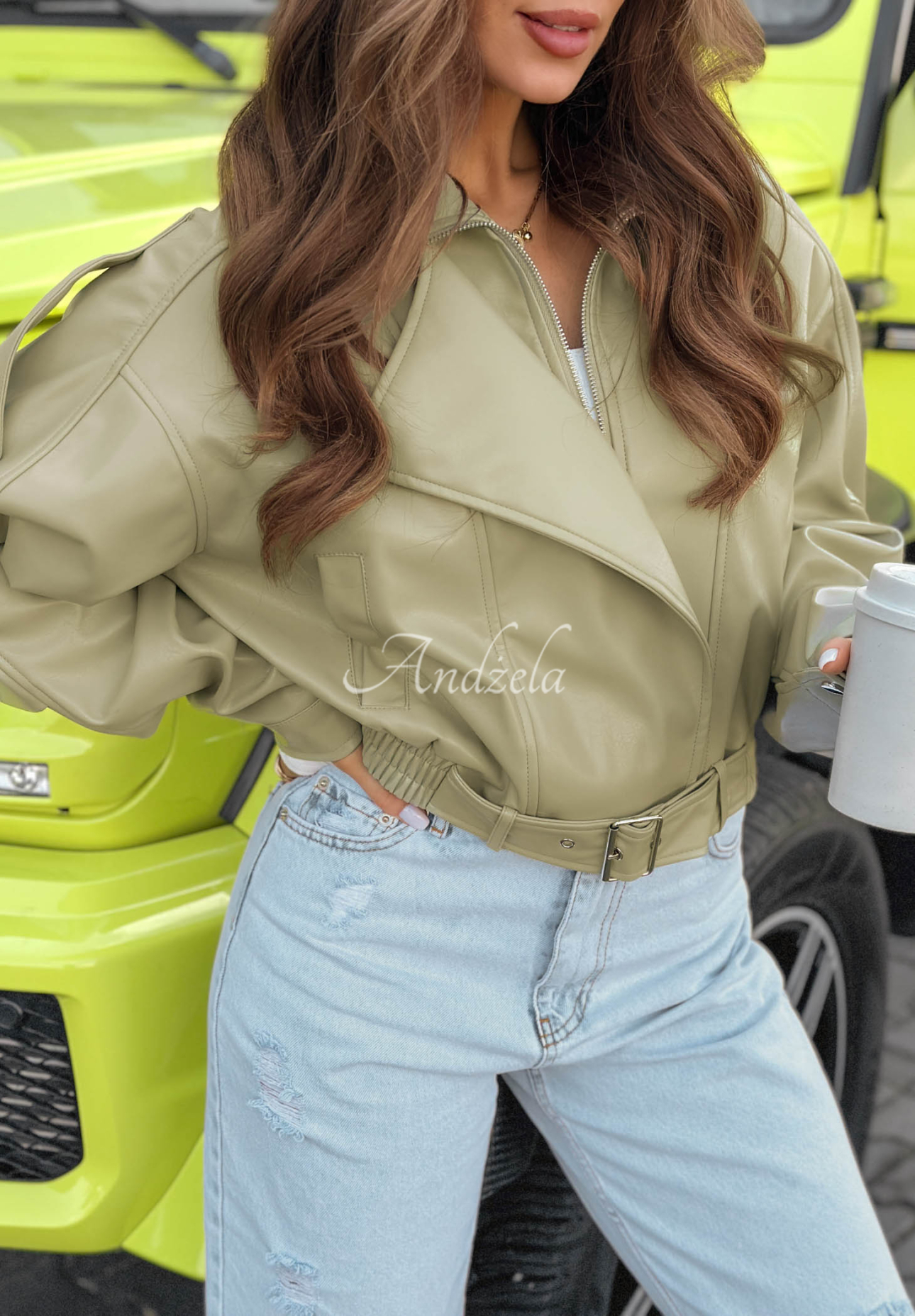 Geacă bomber scurtă din piele Glorianna