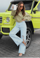 Scurtă skórzana Geacă bomberka Glorianna de culoarea fisticului