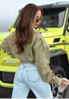 Scurtă skórzana Geacă bomberka Glorianna de culoarea fisticului