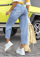 Pantaloni din denim mom fit Tabitha albastre