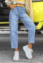 Pantaloni din denim mom fit Tabitha albastre